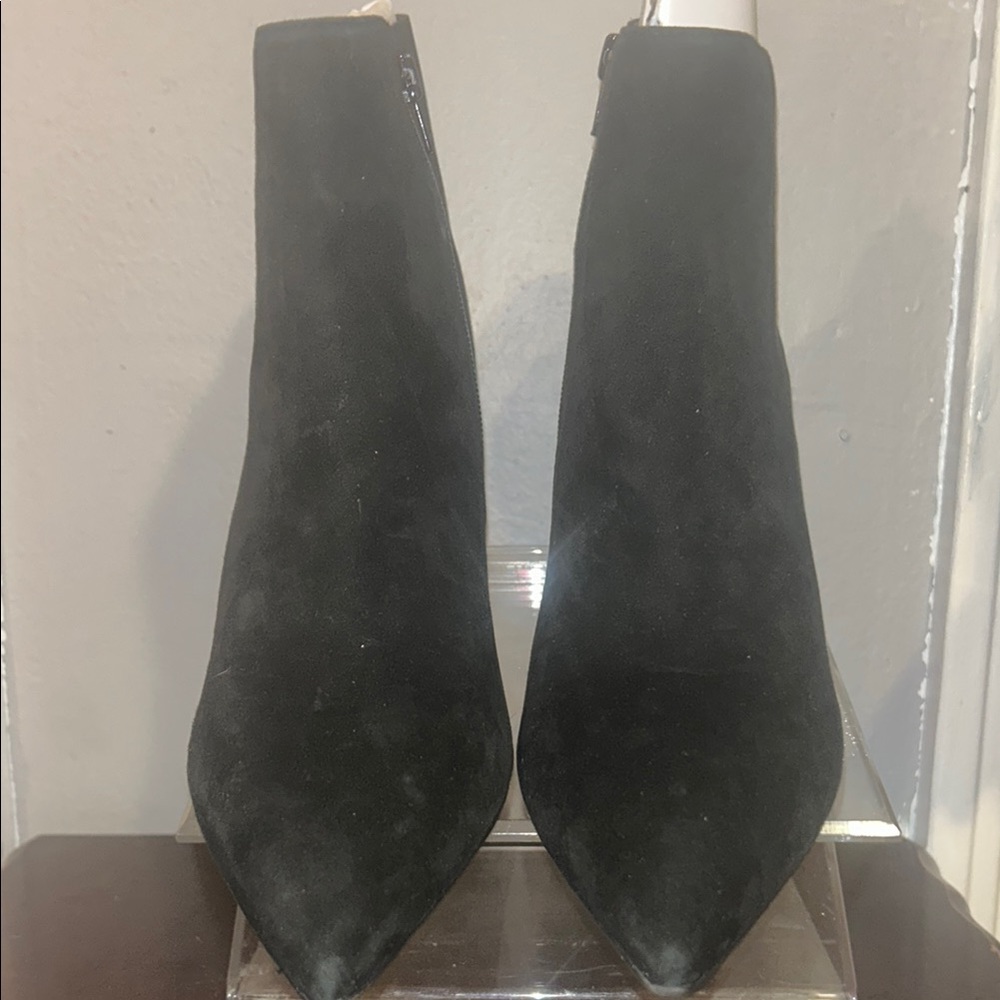 Alfani Black Ankle Boots Suede-like Material Pointed Toe